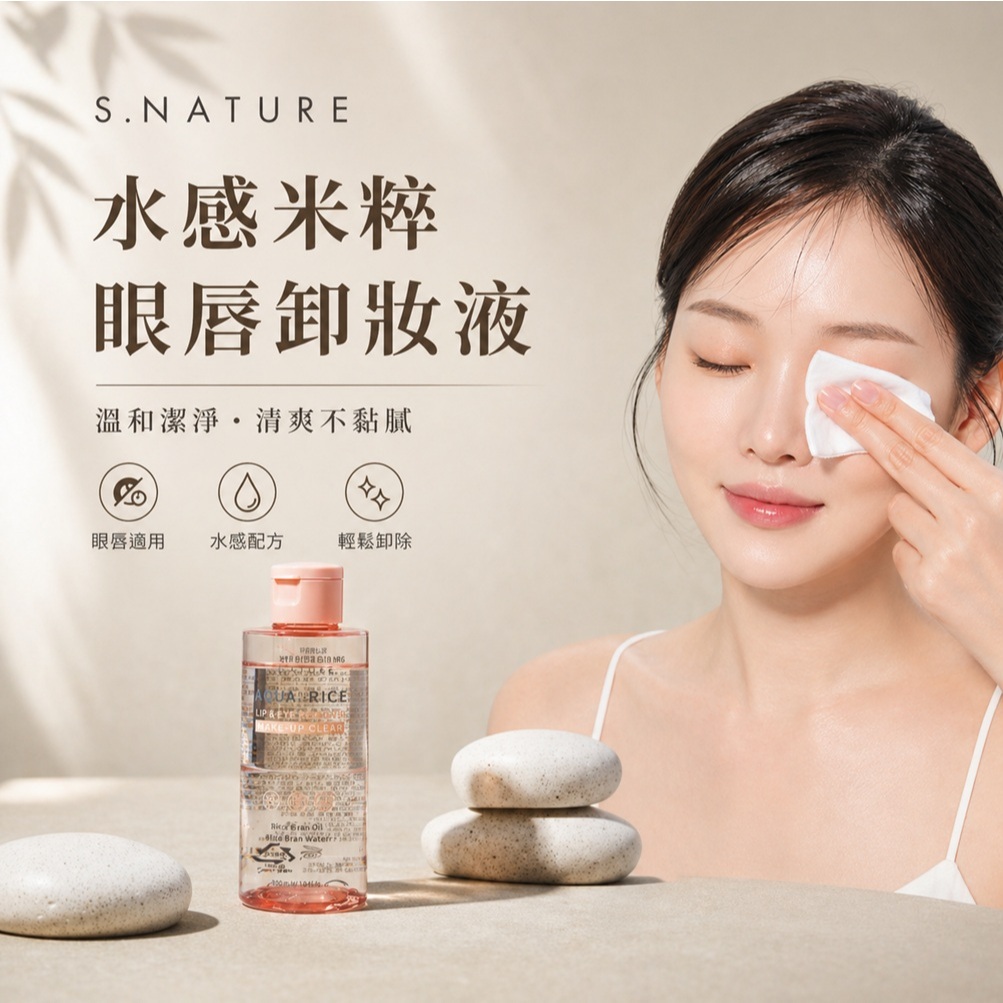 S.NATURE 水感米粹 眼唇卸妝液145ml