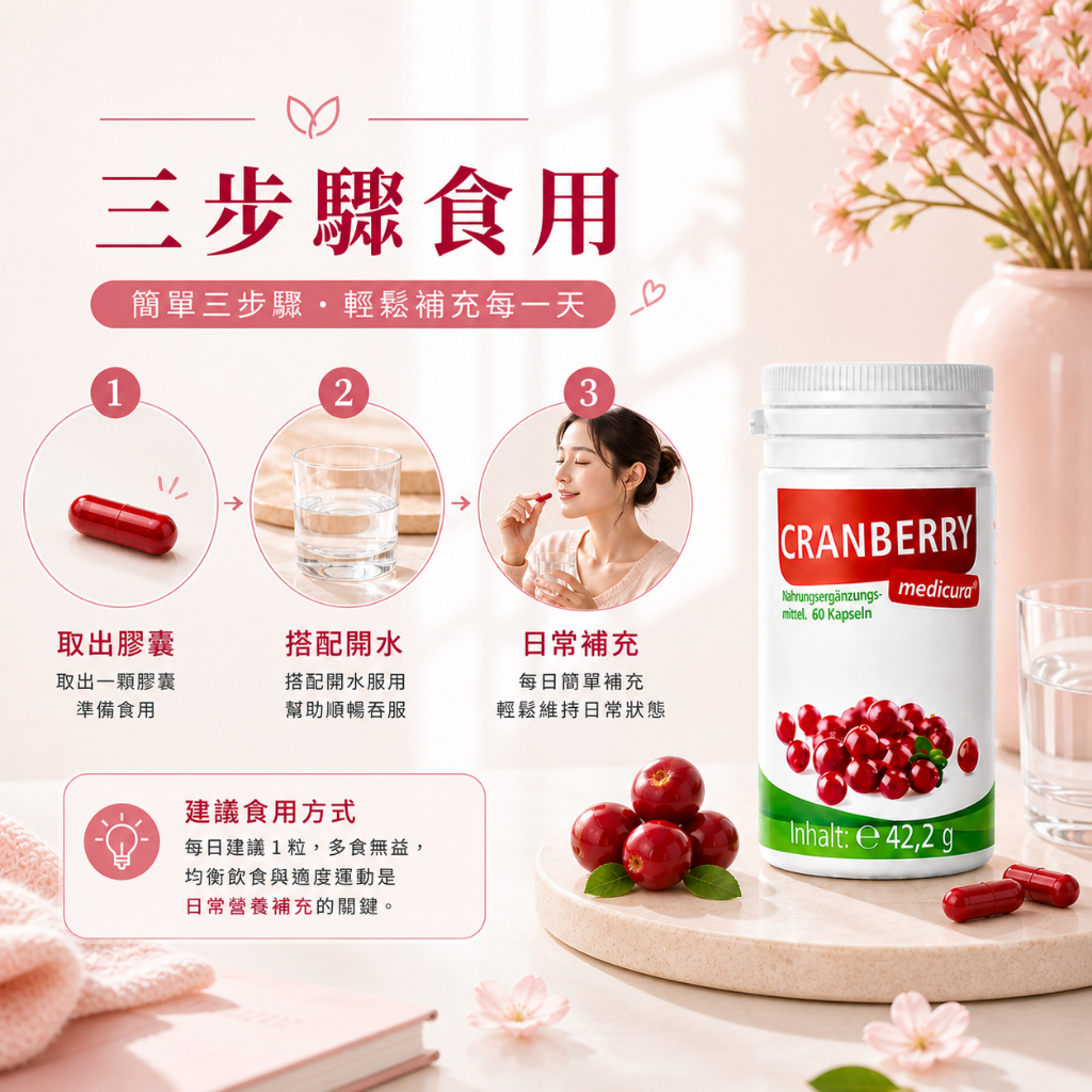德國 Medicura 蔓越莓維生素C膠囊 60粒/罐