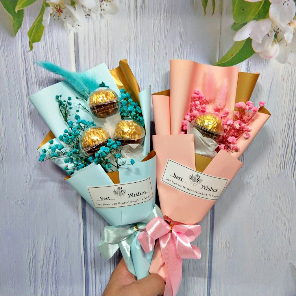 台灣現貨【永生滿天星金莎花束】30~35cm單顆三顆六顆球殼花禮 畢業花束 情人節花禮 生日送禮 畢業帽花束 畢業帽金莎