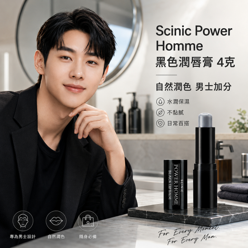 Scinic Power Homme 黑色潤唇膏