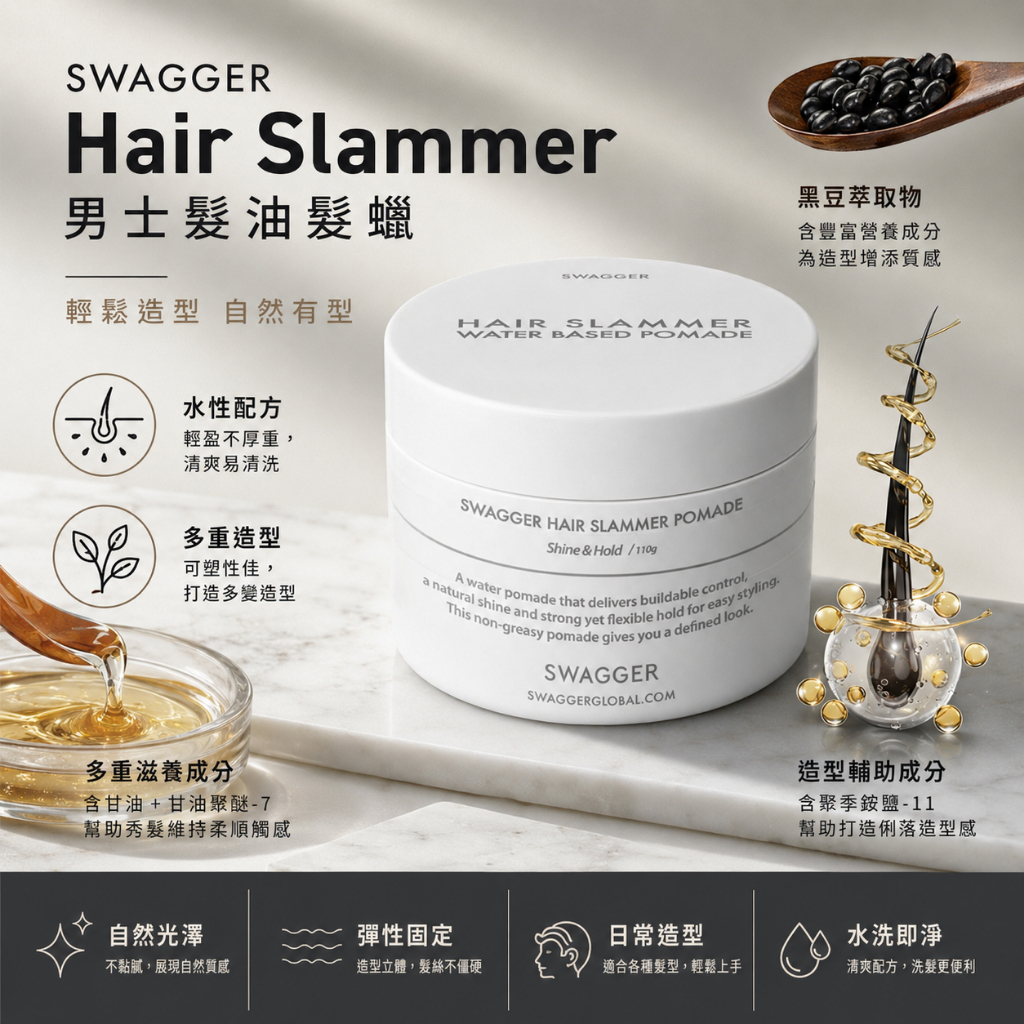 韓國 Swagger Hair Slammer 男士水性髮油髮蠟 110g