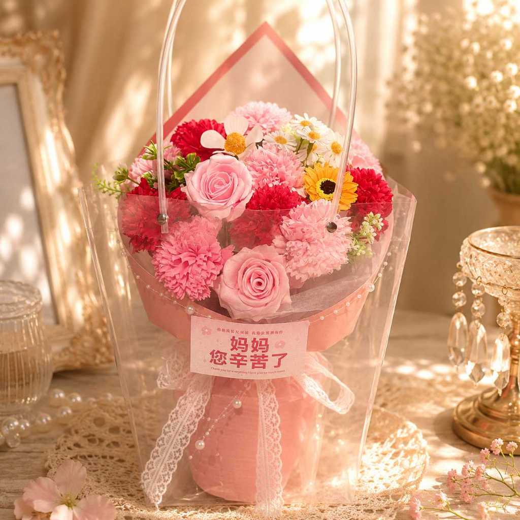 台灣現貨【媽媽您辛苦了康乃馨花束】40cm媽媽您辛苦了, 康乃馨花束, 40cm康乃馨, 母親節花束, 母親節禮物