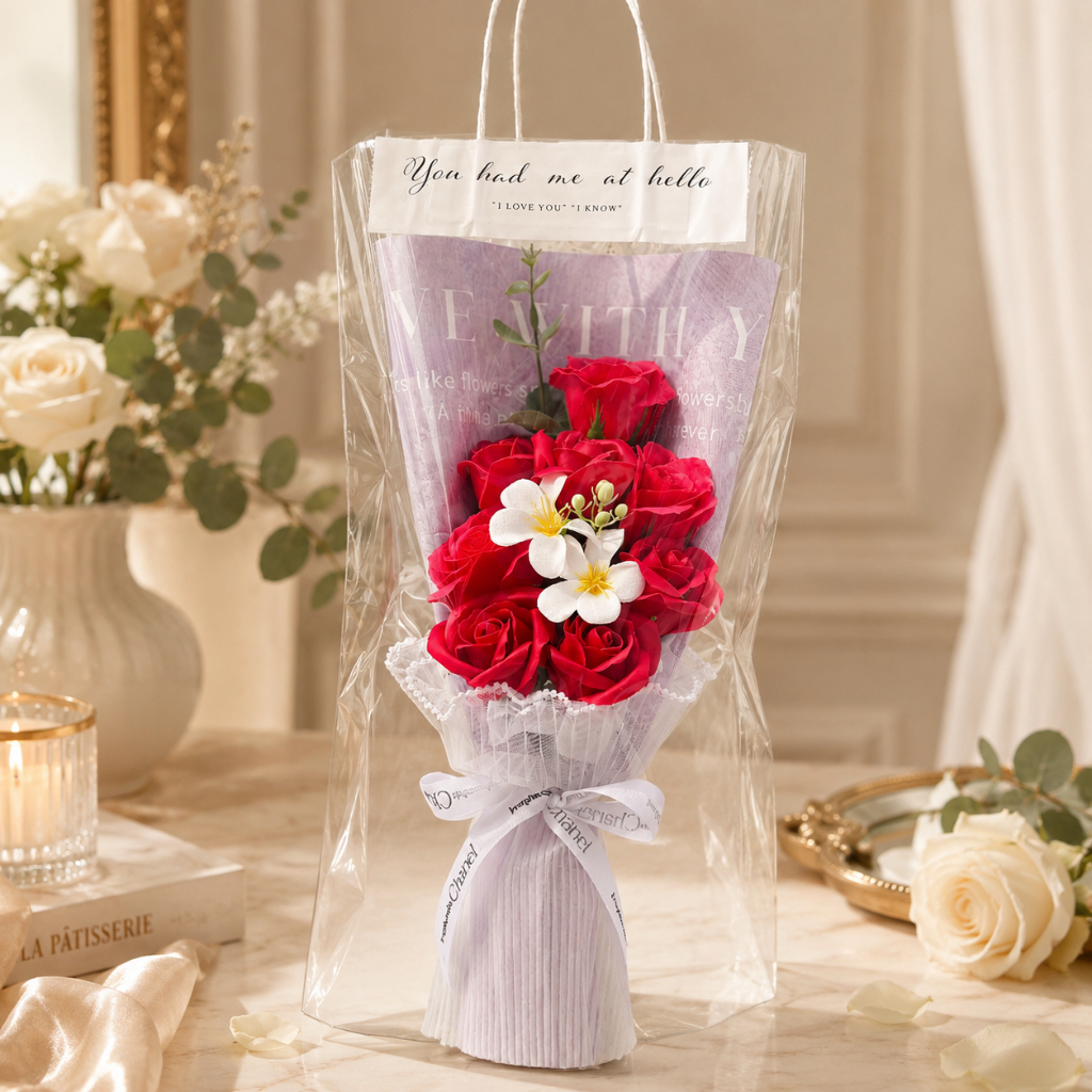 台灣現貨【閨蜜香皂玫瑰花束】25cm