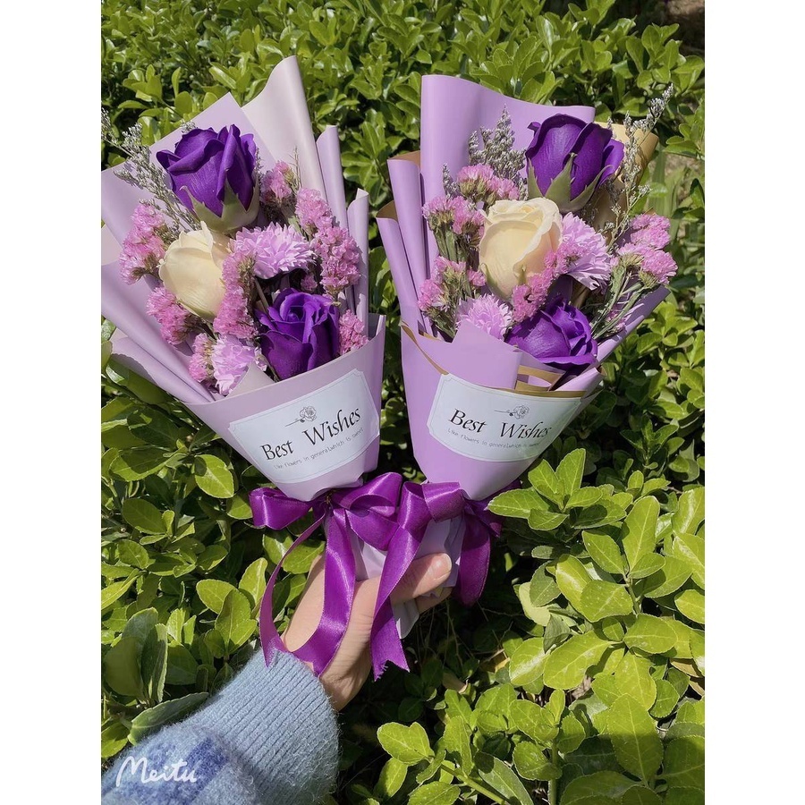 彩色康乃馨＋玫瑰(紫包裝)