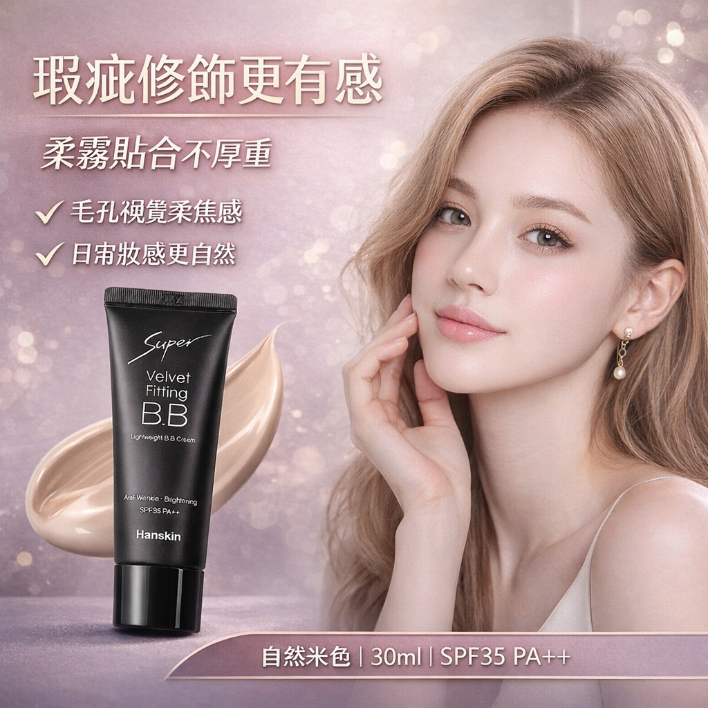 Hanskin Super Velvet Fit BB 霜 SPF35 PA++