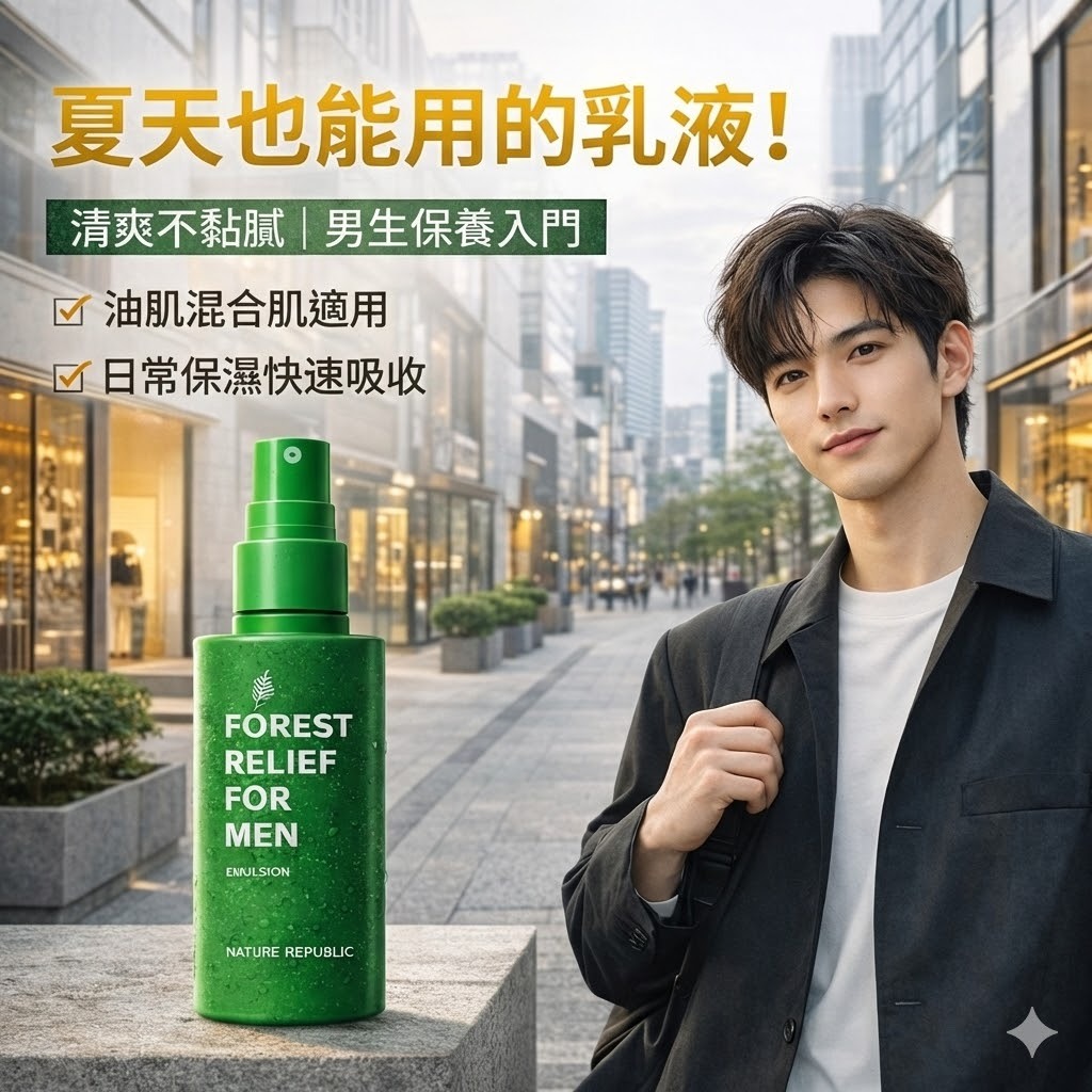 NATURE REPUBLIC 男士森林舒緩乳液 150ml 濟州扁柏水 保濕舒緩 植萃保養 日常臉部保養