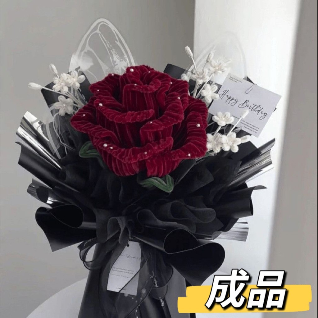台灣現貨【毛根花束合集】30~35cm荷花鬱金香玫瑰手作花禮 情人節生日母親節送禮 櫥窗提袋燈串可選 拍照擺飾