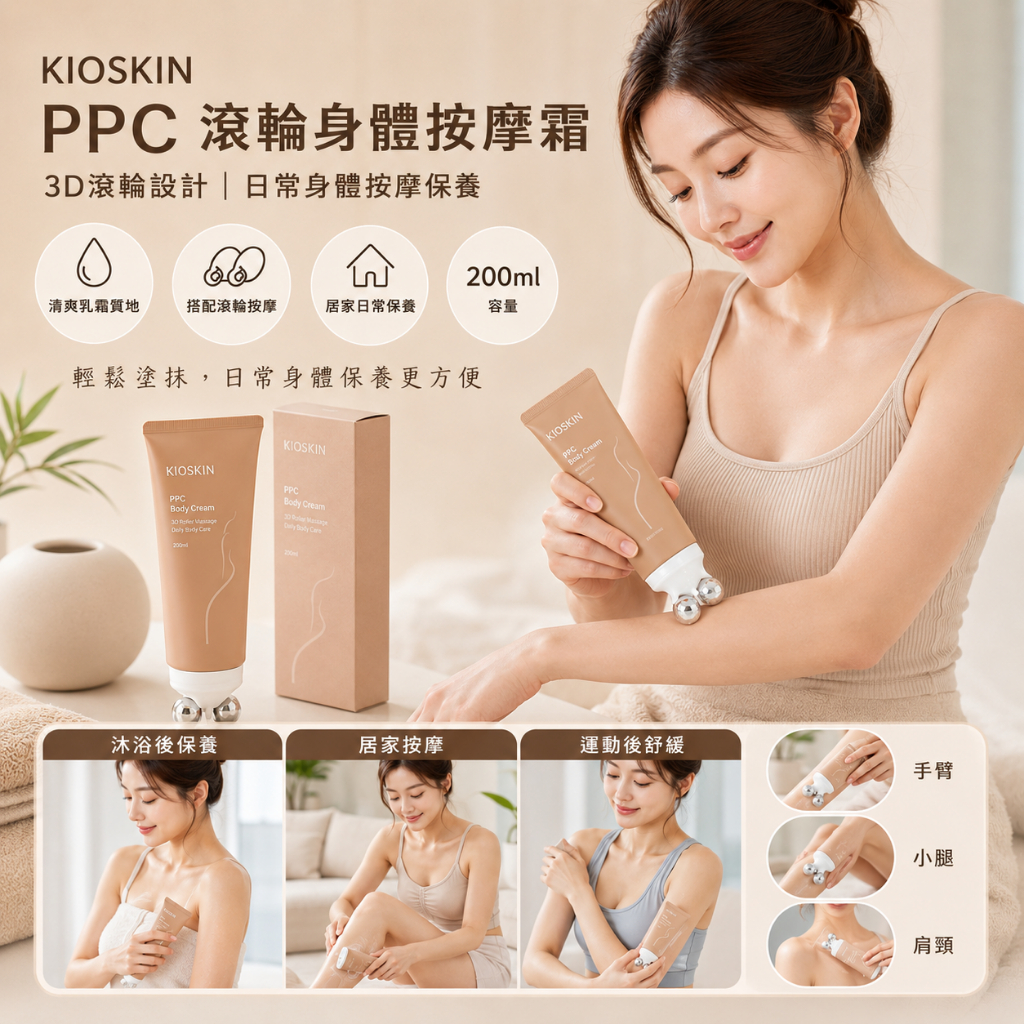 KIOSKIN PPC滾輪按摩身體霜