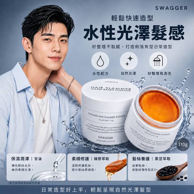 韓國 Swagger Hair Slammer 男士水性髮油髮蠟 110g