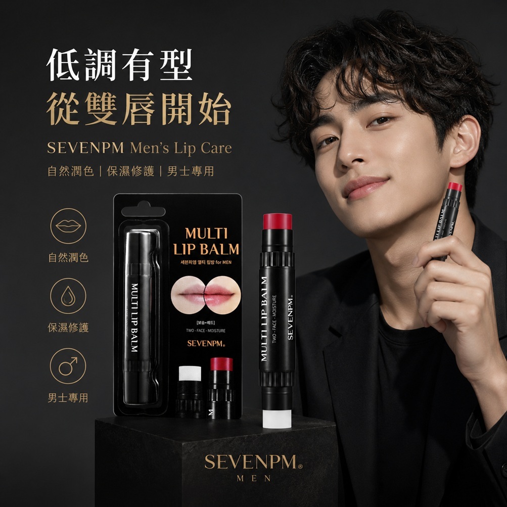 Sevenpm 男士2合1雙頭護唇膏 2.4g+2.4g