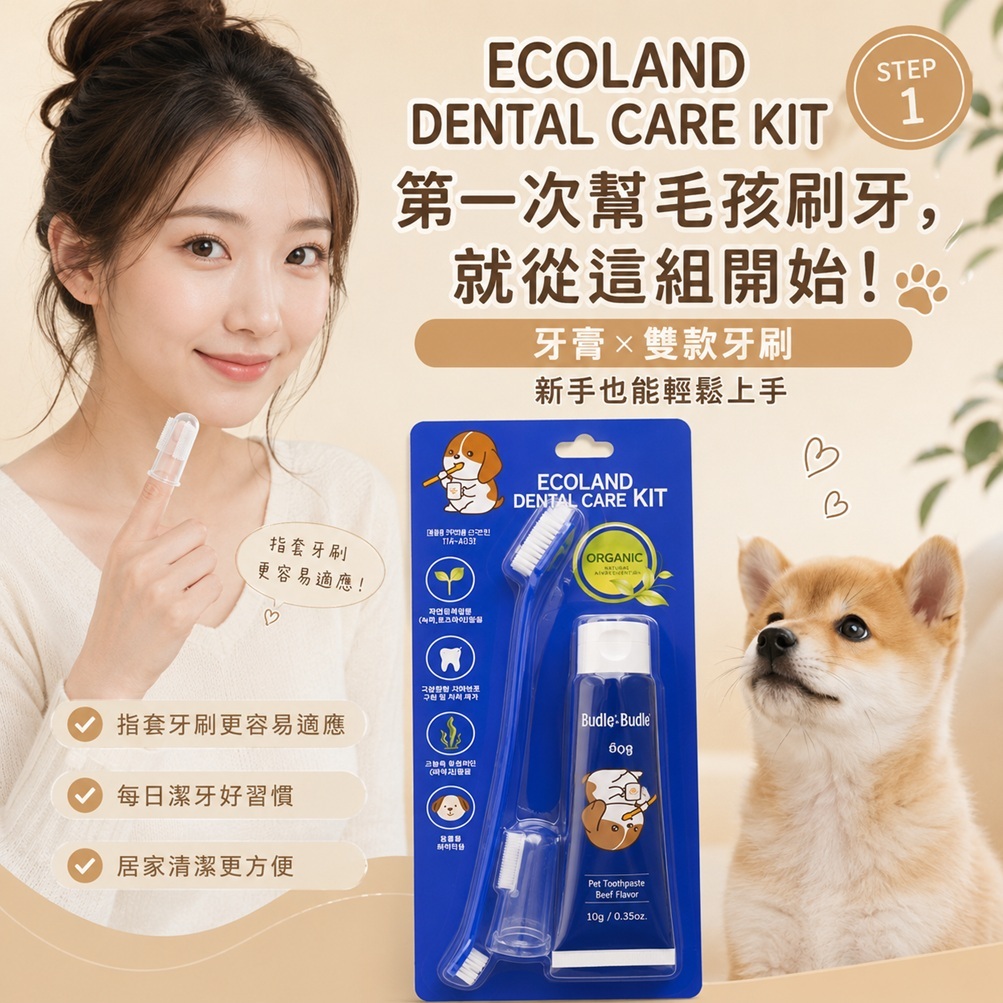 Budle'Budle Ecoland 寵物牙膏牙刷組 80g