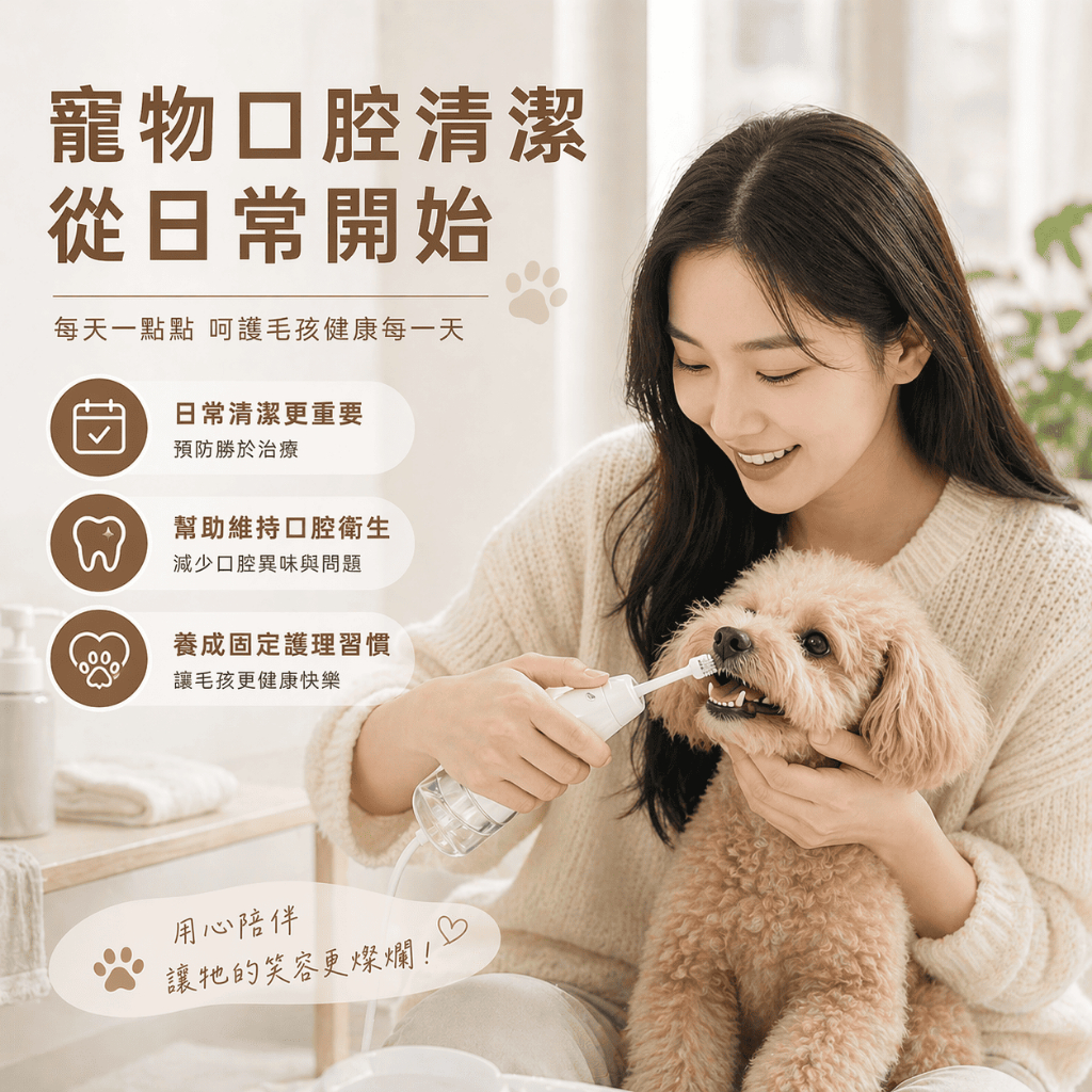 PORClean PET100寵物大刷毛雙孔水柱牙刷