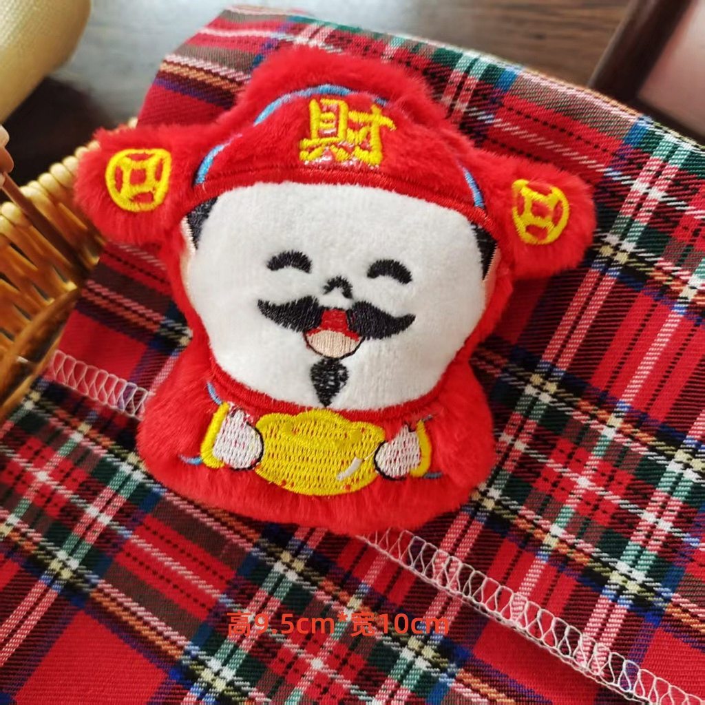 台灣現貨【財神元寶胸針】新年絨布刺繡小配件 招財祝福花藝禮盒包裝點綴 可固定布料紙袋DIY手作佈置 新年佈置