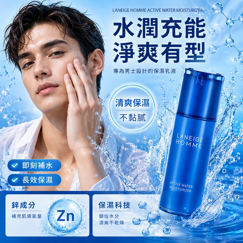 LANEIGE 蘭芝 男士活力水保濕乳(125ml)