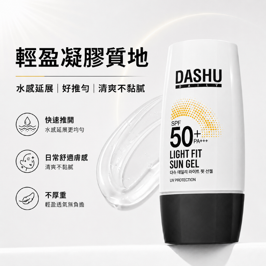 DASHU 日常輕盈貼合防曬凝膠 SPF50+ PA++++ 50ml
