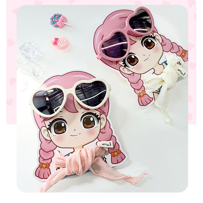 Woojooi 女童愛心太陽眼鏡圍巾禮盒
