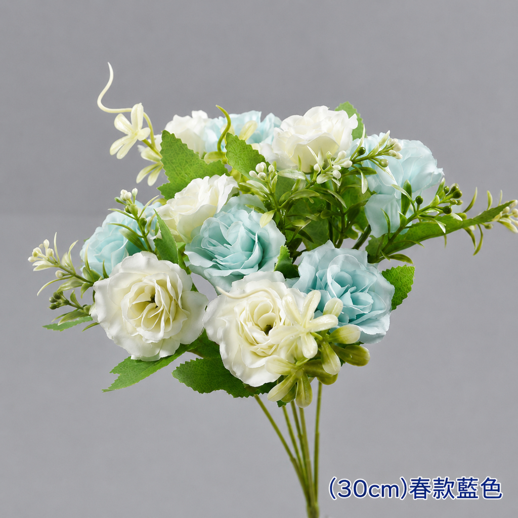 台灣現貨【仿真玫瑰把束】30cm鑽石玫瑰婚仿真玫瑰把束, 鑽石玫瑰花材, 婚禮花牆花材, 花環佈置, 門楣插花, 攝影布