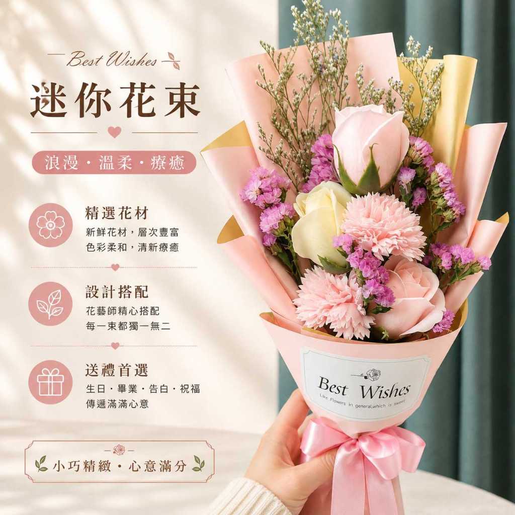 台灣現貨【五朵香皂花束】35~40cm五朵香皂花束, 5朵香皂花, 香皂康乃馨花束, 香皂玫瑰花束, 康乃馨玫瑰花束