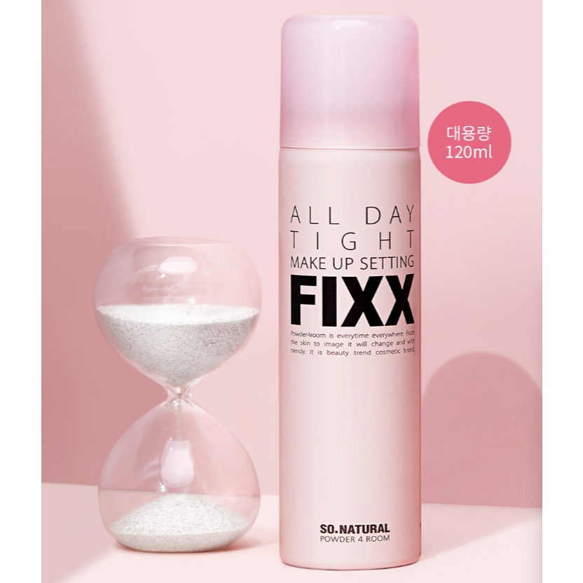 韓國 So Natural FIXX 全天候超完美定妝噴霧 120ml 超細緻霧化 長效持妝 控油清爽 經典粉色款 防偽