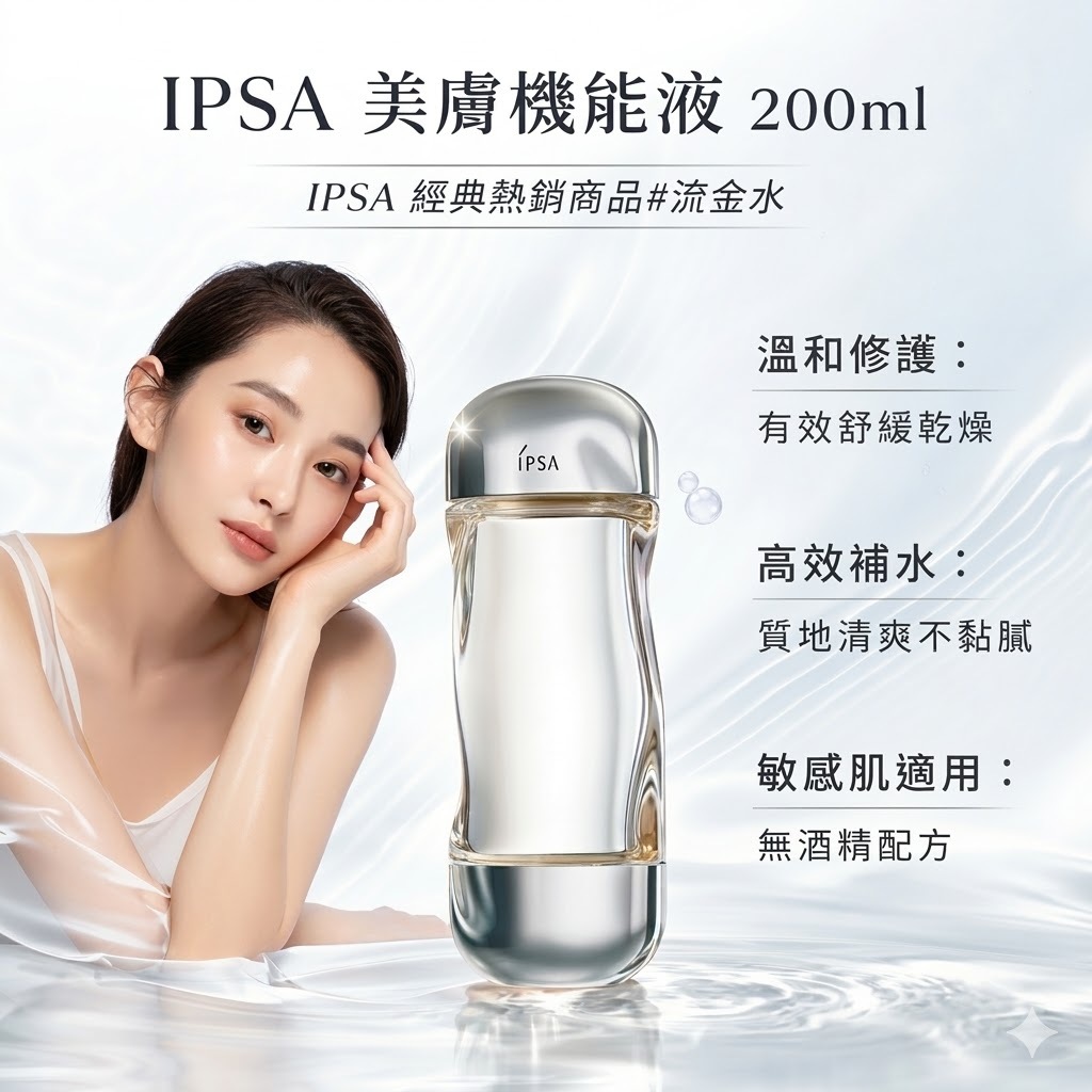 日本 IPSA 茵芙莎 流金水 美膚機能液 200ml 國際航空版 化妝水 無酒精配方 清爽保濕 敏感肌適用 日常保養