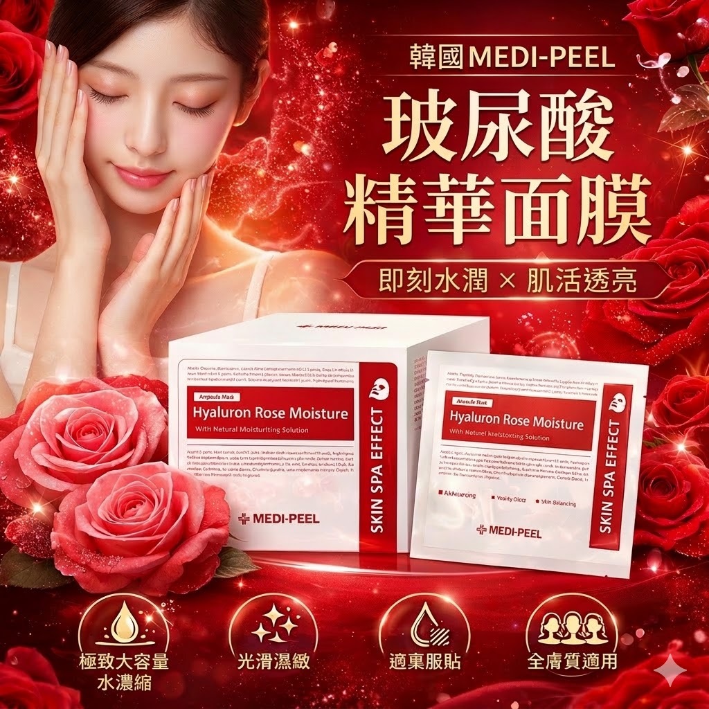 MEDI-PEEL 玫瑰活力補水精華面膜 30ml/片