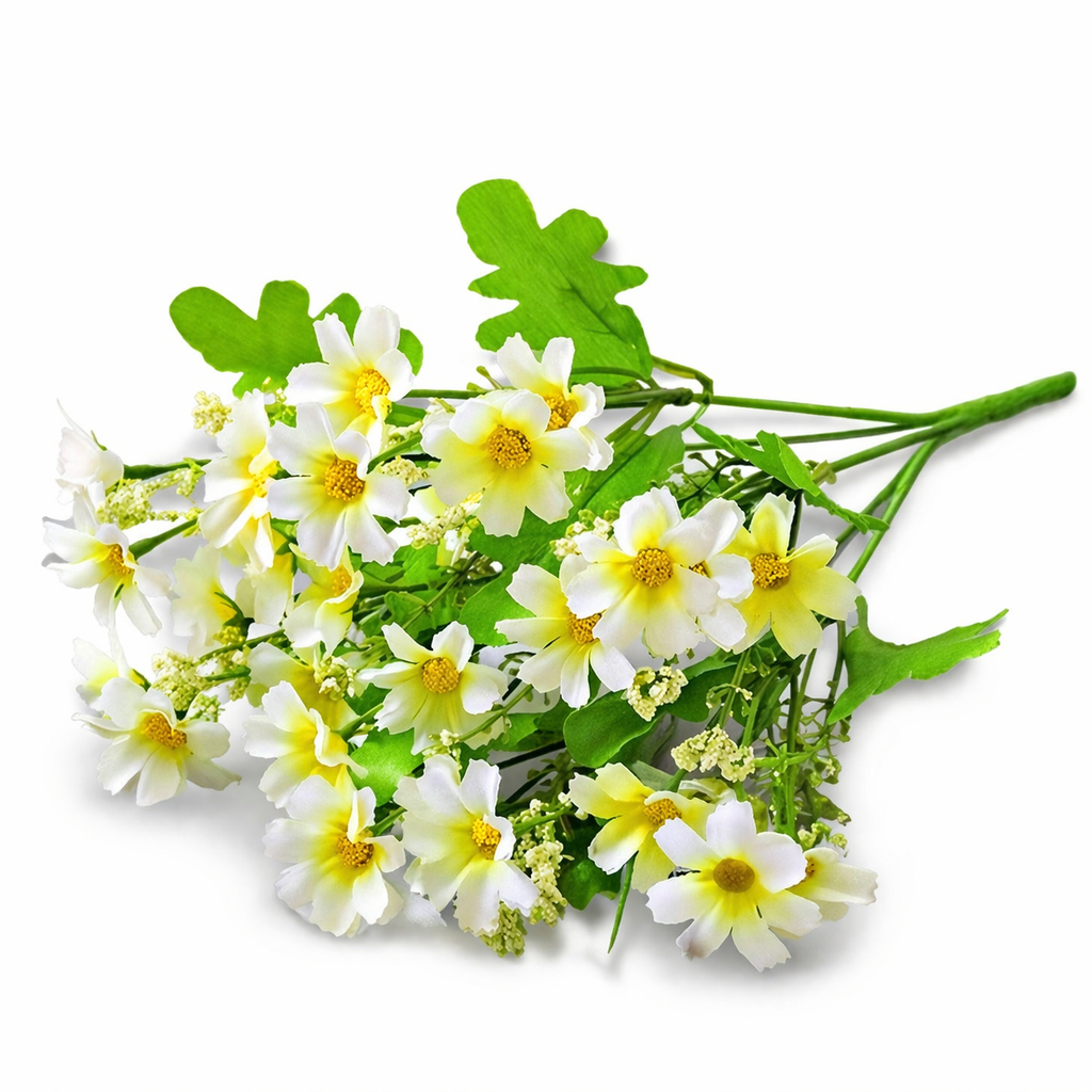 台灣現貨【小雛菊花材】仿真小雛菊把束花 油畫雙色 花藝材料 居家佈置裝飾花材