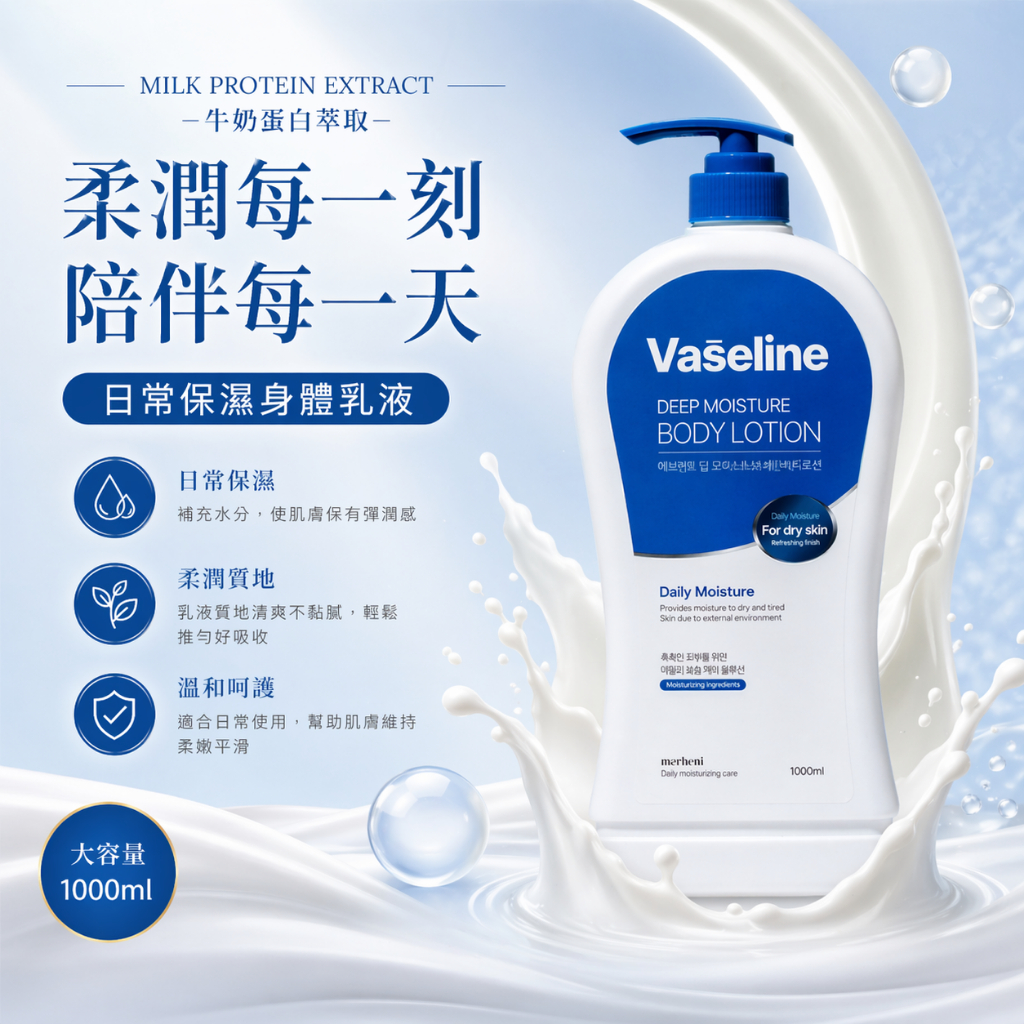 merhent Vaseline 凡士林日常保濕身體乳 1L