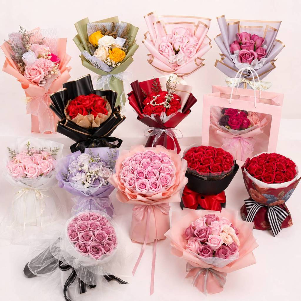 台灣現貨【香皂玫瑰花束合集】玫瑰花束 康乃馨 香氛不凋花 香皂花 送禮告白 生日 畢業 畢業花束 情人節 生日禮物