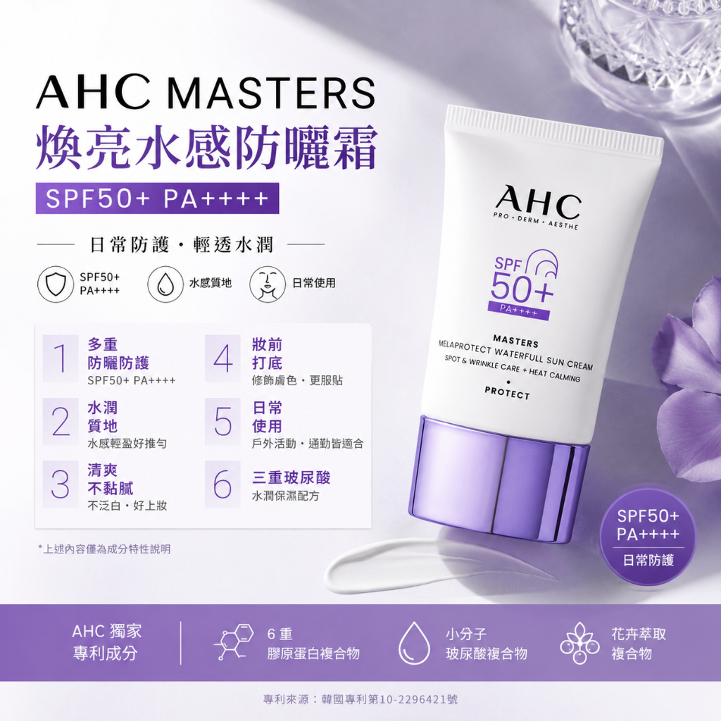 AHC MASTERS 煥亮水感防曬霜 SPF50+ PA++++ 40ml