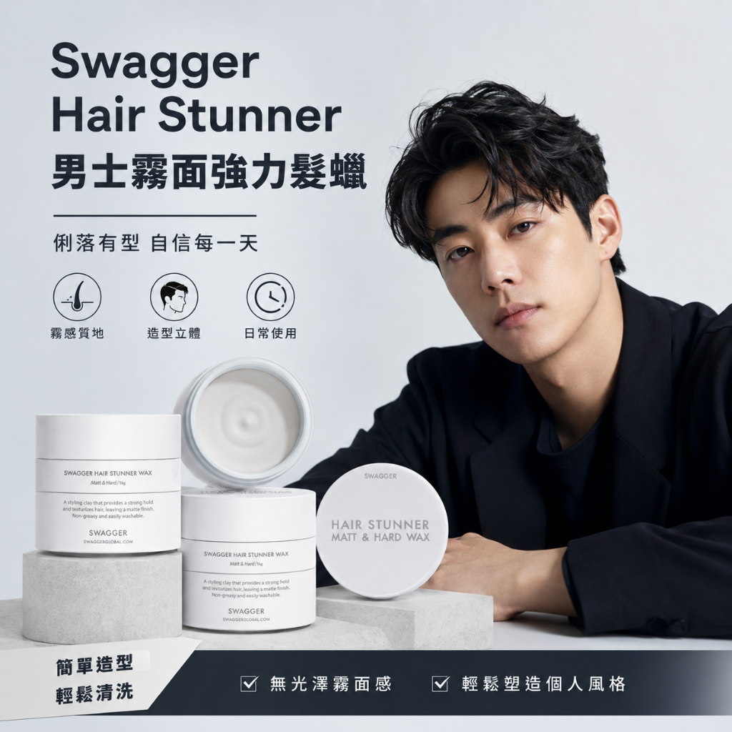 韓國 Swagger Hair Stunner 男士霧面強力髮蠟 50g