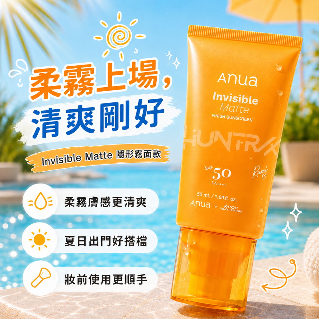 Anua × 😈《Kpop 獵魔女團》聯名款防曬霜 50ml 輕盈物理款/零存在感保濕款/隱形霧面款