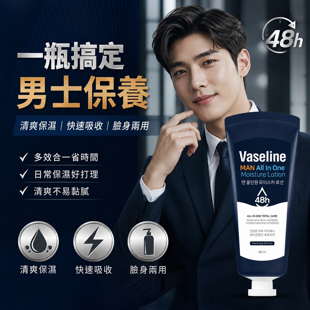 C2Y 凡士林 男士多效合一保濕乳液(60ml)