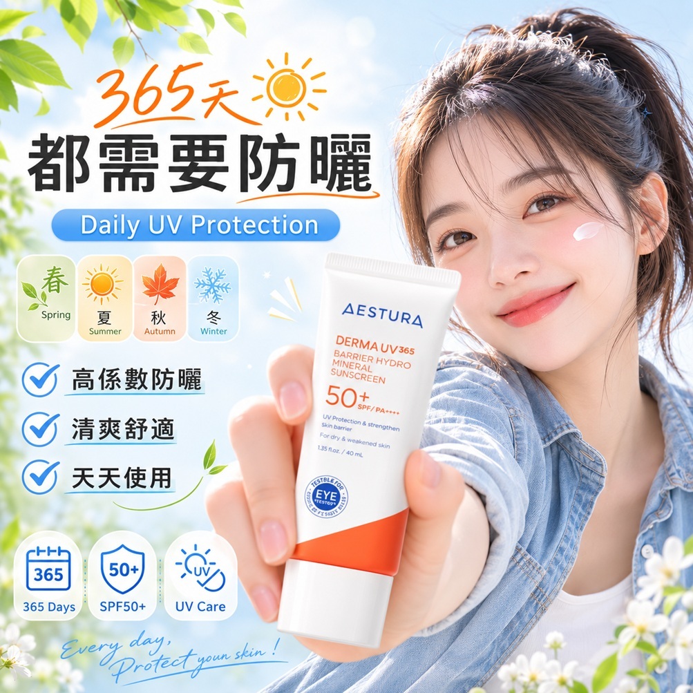 AESTURA Derma UV365水潤屏障礦物防曬乳50ml
