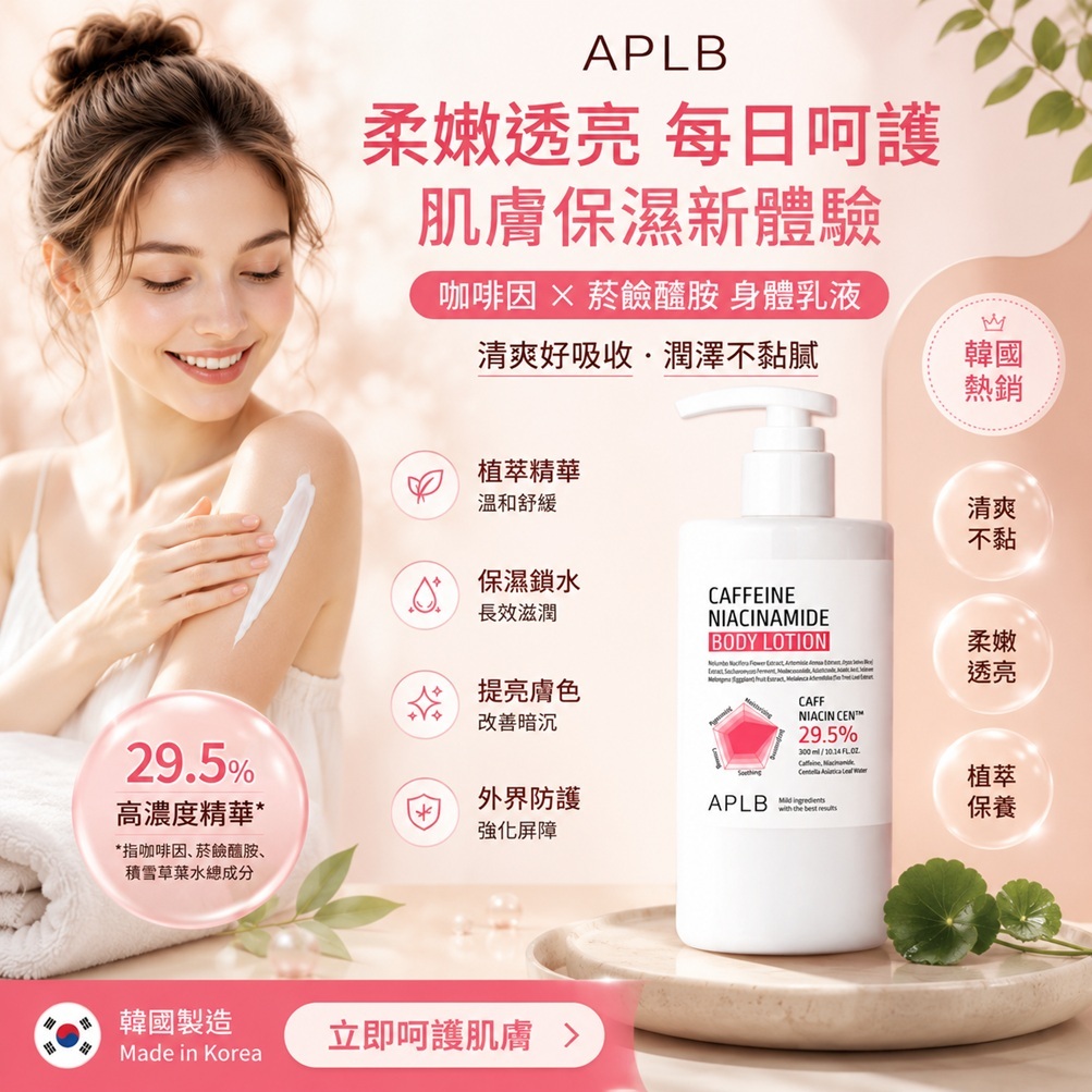 APLB 咖啡因菸鹼醯胺身體乳液(300ml)
