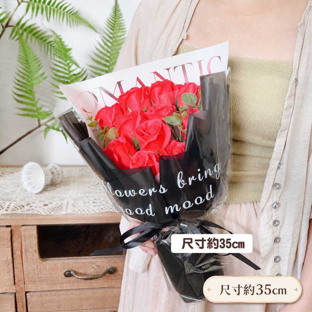 35cm香皂玫瑰花束(大紅色),純花束（無提袋／無燈串）