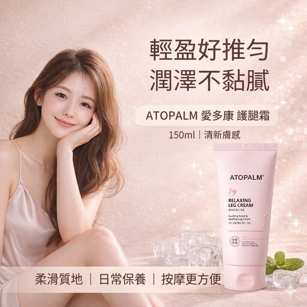 ATOPALM 愛多康 護腿霜 150ml 冰涼清爽 保濕潤澤 腿部肌膚保養 輕盈好吸收 按摩護理 清涼舒爽