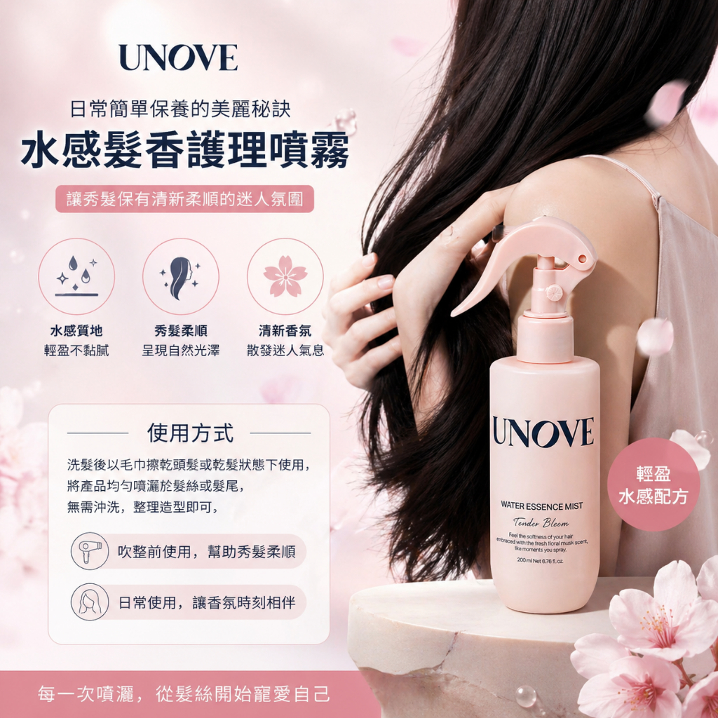 UNOVE 水感蛋白香氛護髮噴霧 200ml