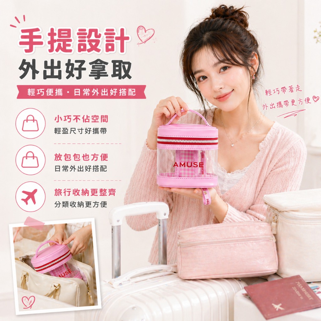 AMUSE 透明防水化妝包