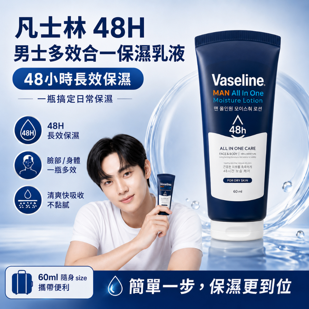 C2Y 凡士林 男士多效合一保濕乳液(60ml)