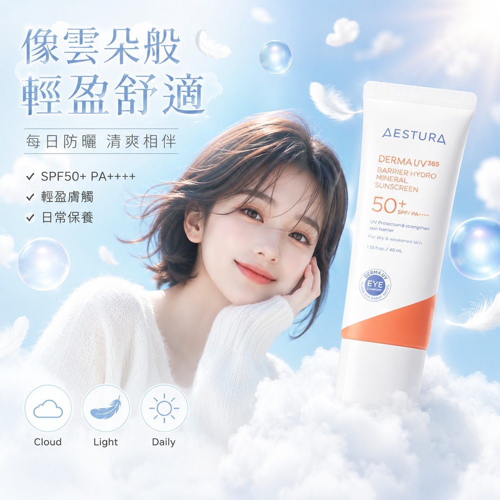 AESTURA Derma UV365水潤屏障礦物防曬乳50ml