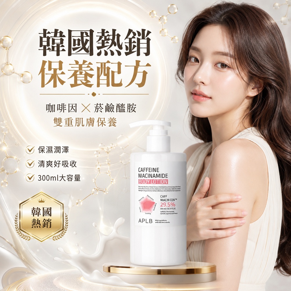APLB 咖啡因菸鹼醯胺身體乳液(300ml)