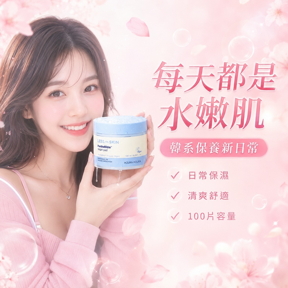 HOLIKA HOLIKA LESS ON SKIN純素泛醇爽膚棉片100片