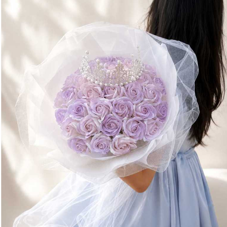 33 朵｜皇冠款薄霧紫,純花束（無提袋／無燈串）