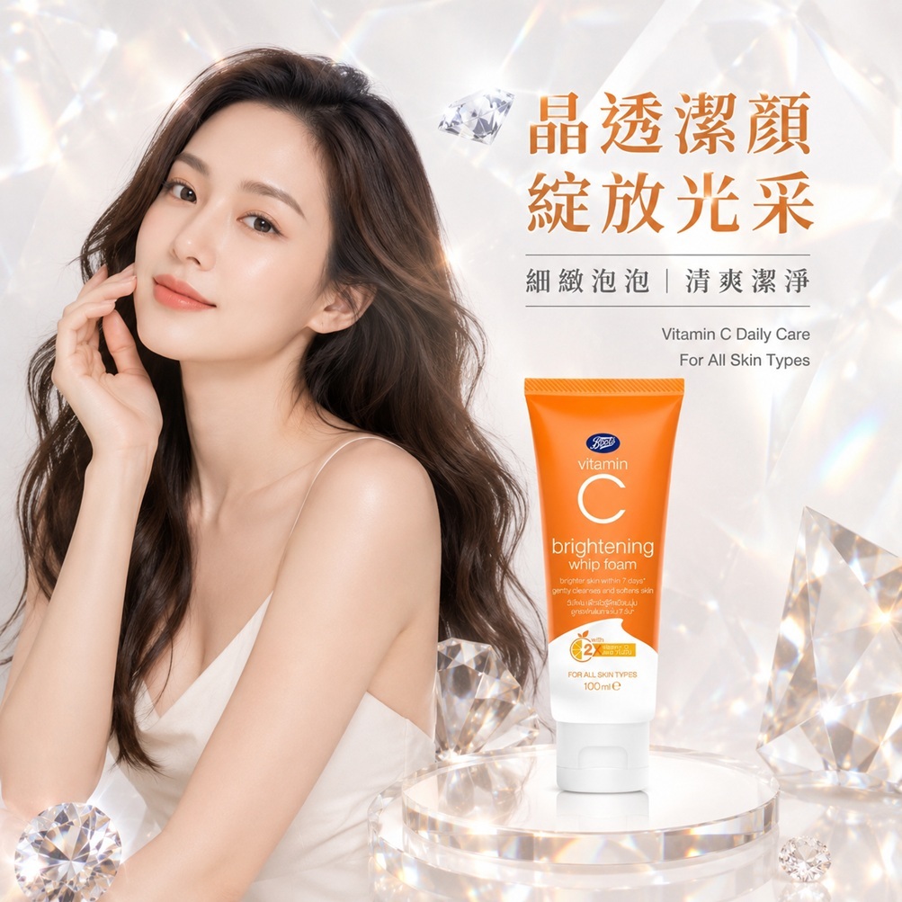泰國 Boots 藥妝店人氣洗面乳(亮白潔顏乳 /亮白泡泡洗面乳)100ml