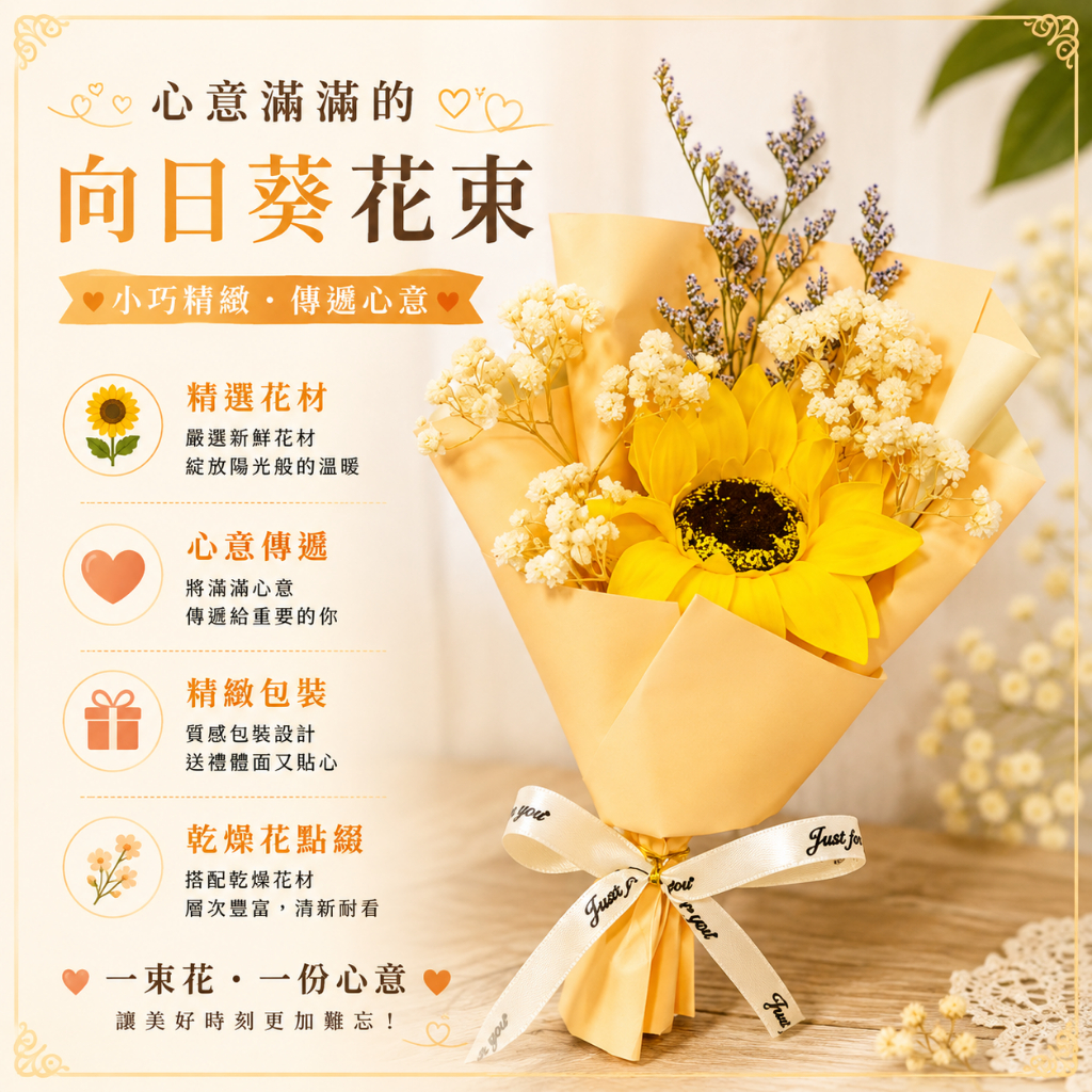 香皂向日葵＋永生滿天星(香檳色包裝)