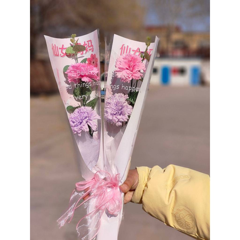 30cm仙女媽媽康乃馨花套花束（粉色）,1枝