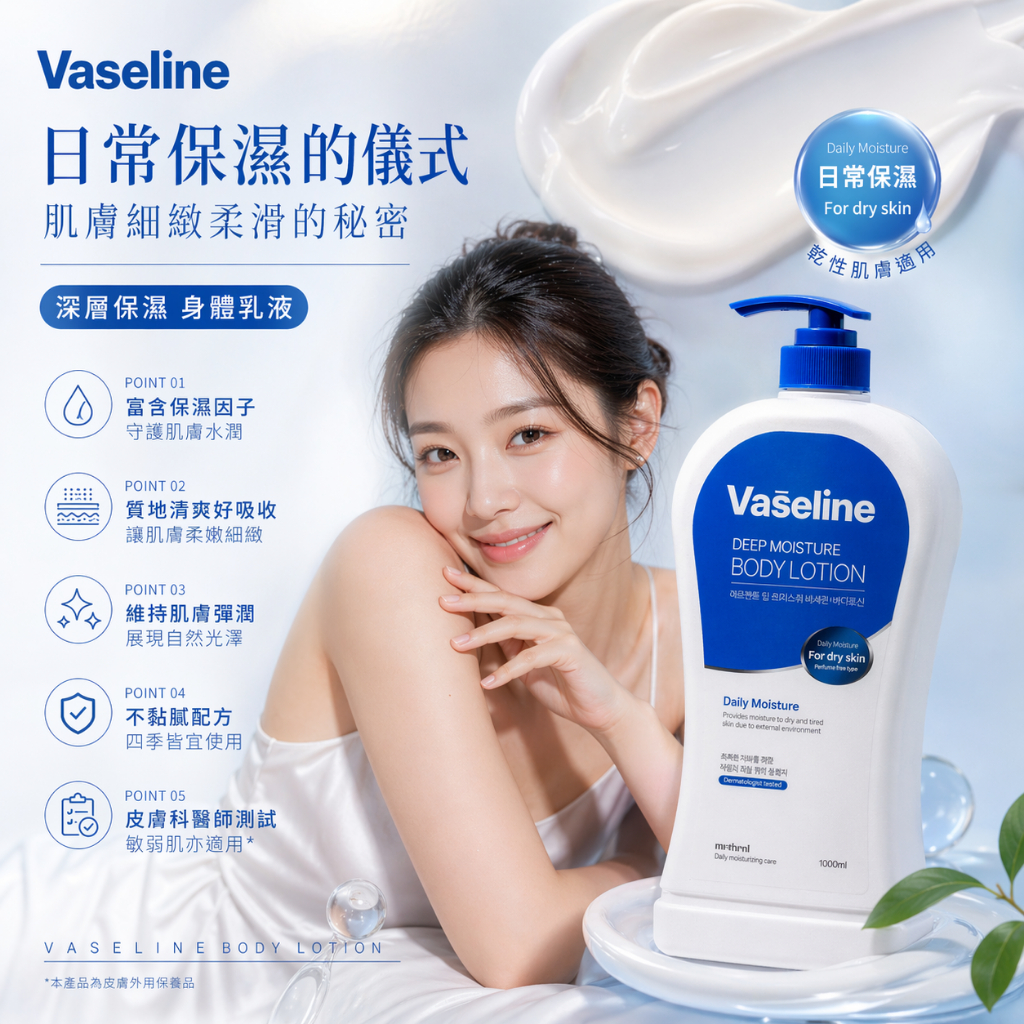 merhent Vaseline 凡士林日常保濕身體乳 1L
