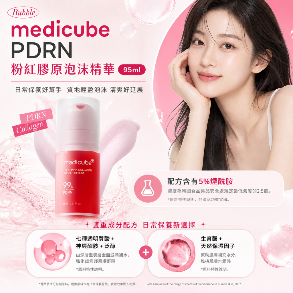 medicube PDRN粉紅膠原泡沫精華 95ml