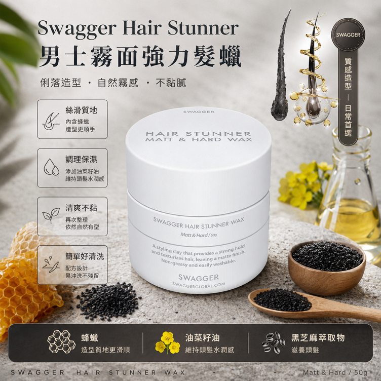 韓國 Swagger Hair Stunner 男士霧面強力髮蠟 50g