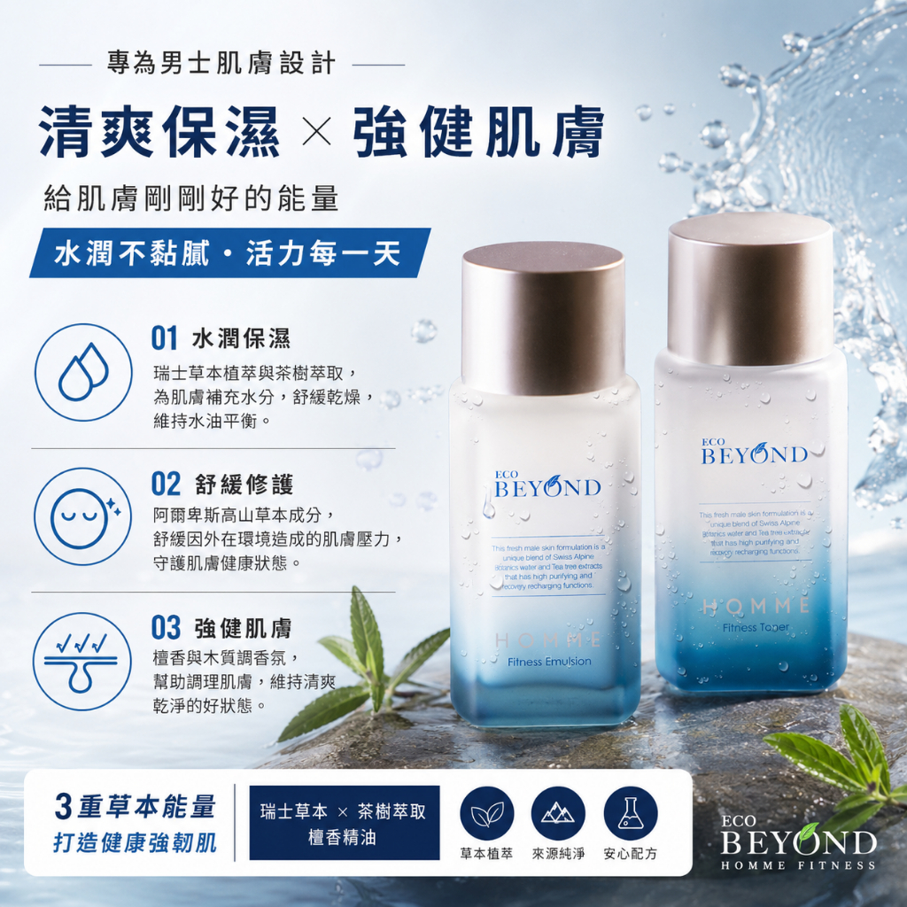 PASSION&BEYOND Homme 男士健身保養基礎2件組(1盒)